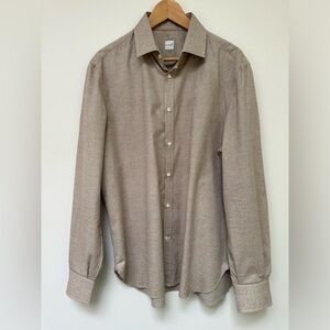 Eidos Light Tan Button Up Dress Shirt - Sz 42 100% Cotton